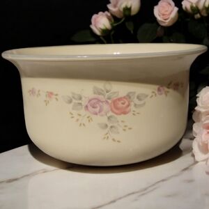 1 Vtg 1988-1996 Trousseau Pfaltzgraff Butter Bowl No Lid Roses Stoneware 5 7/8"